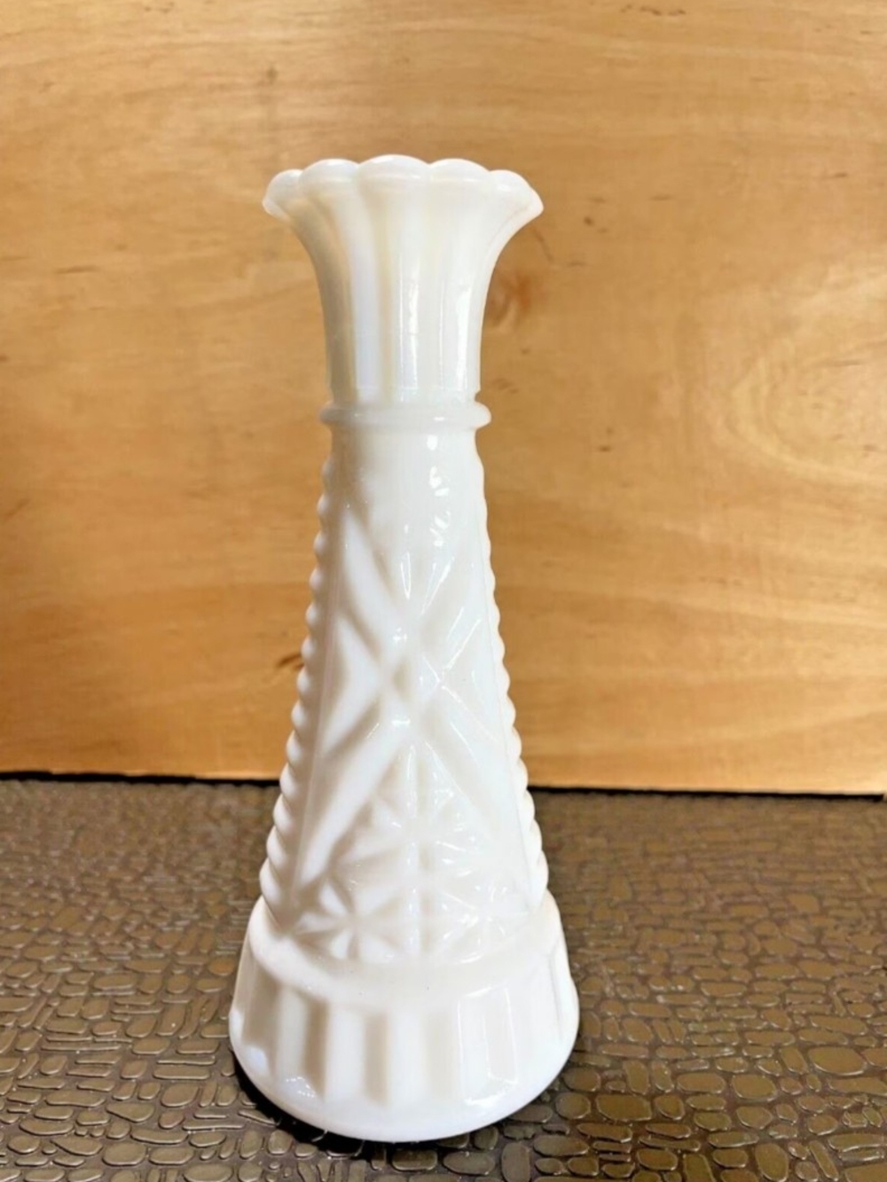 White Milk Glass Decorative Bud Vase